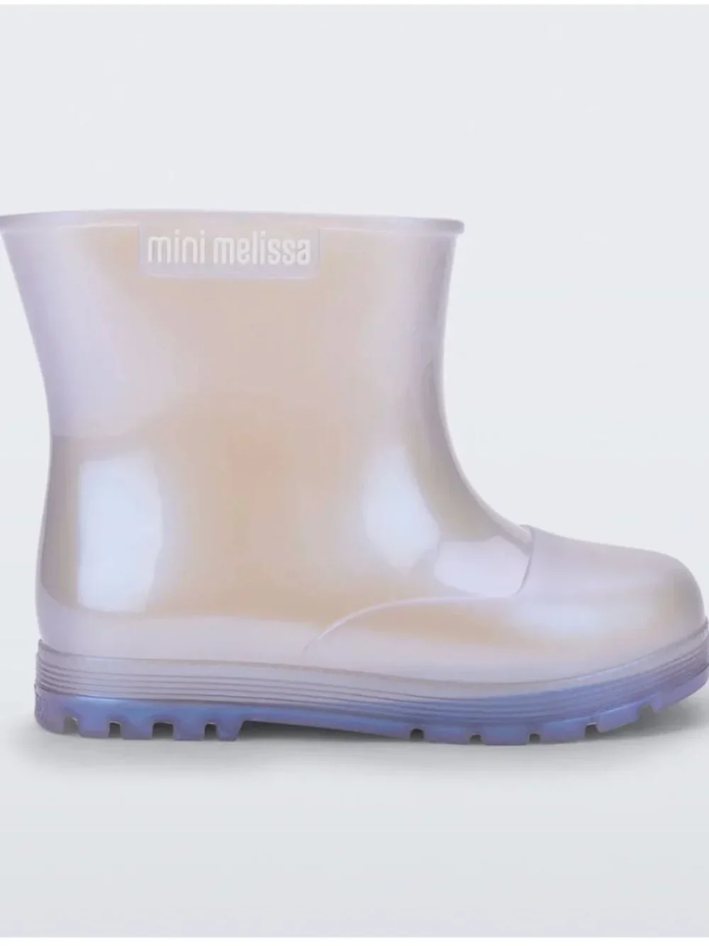 NIB - Mini Melissa Iridescent Pearl Lilac Kids Rain Boots